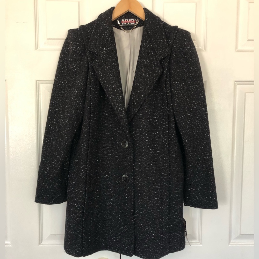 Vintage Wool Coat NYC Tweed Jacket Size 6 • DEADSTOCK • NEW WITH TAGS •